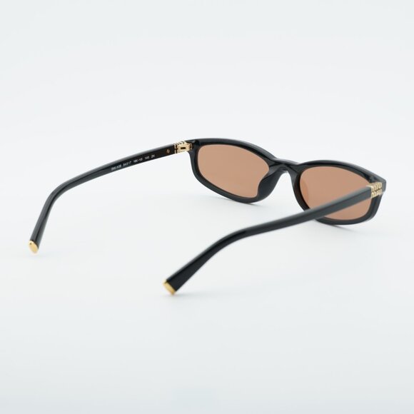 Miu Miu MUA06S 16K10I Sunglasses Black Rectangle Frame, Brown Lenses main image 6